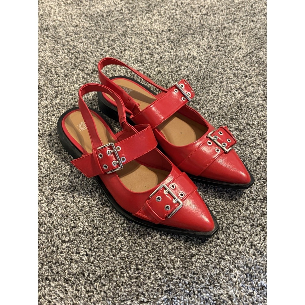 Wild Fable Peyton SlingBack Flats Red Faux Patent Shoes Size 9